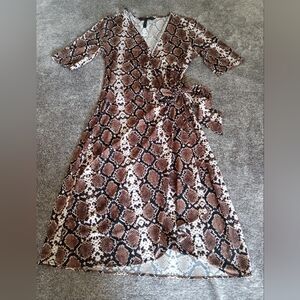 BCBGMaxAzria Malena Tart Combo snake print wrap dress